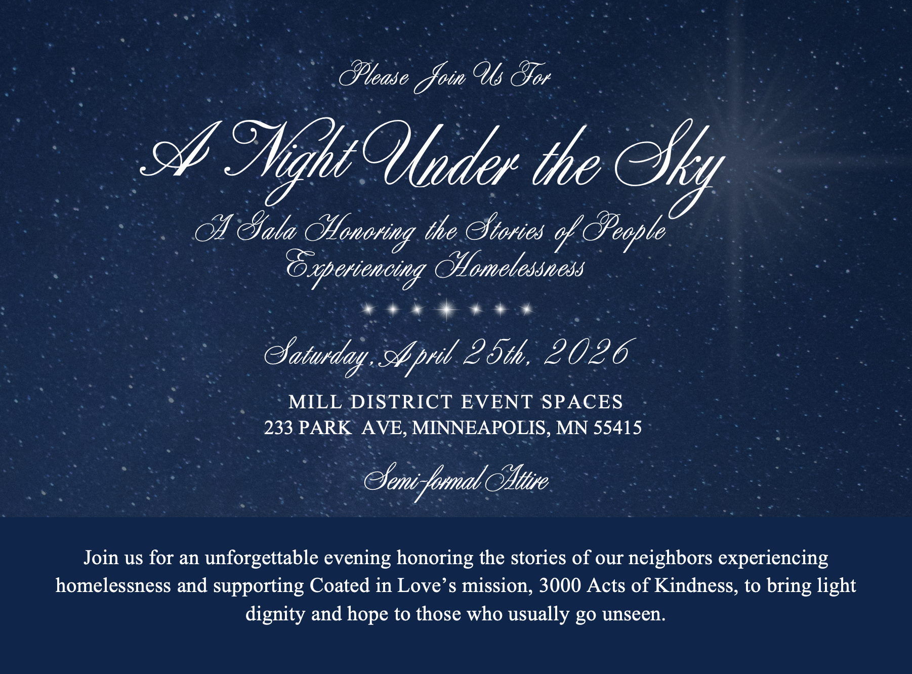 Coated in Love Gala Invite