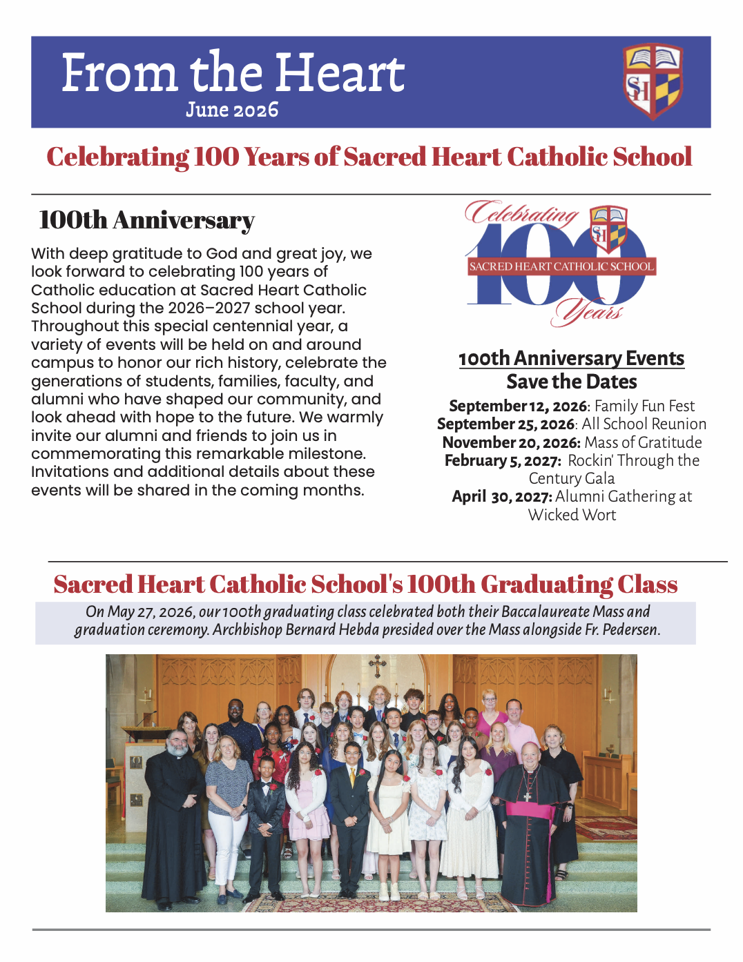 Sacred Heart Summer Newsletter